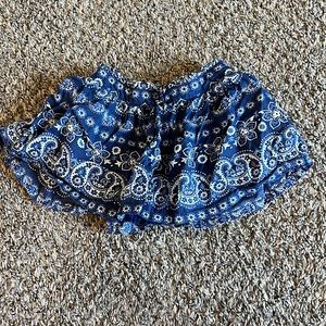 Cotton blue bandana print skirt